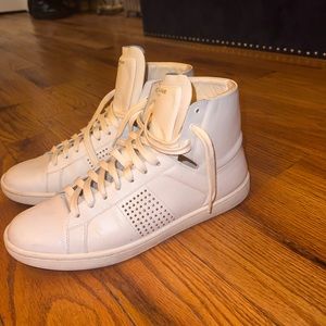YSL Saint Laurent Hightop white leather sneakers